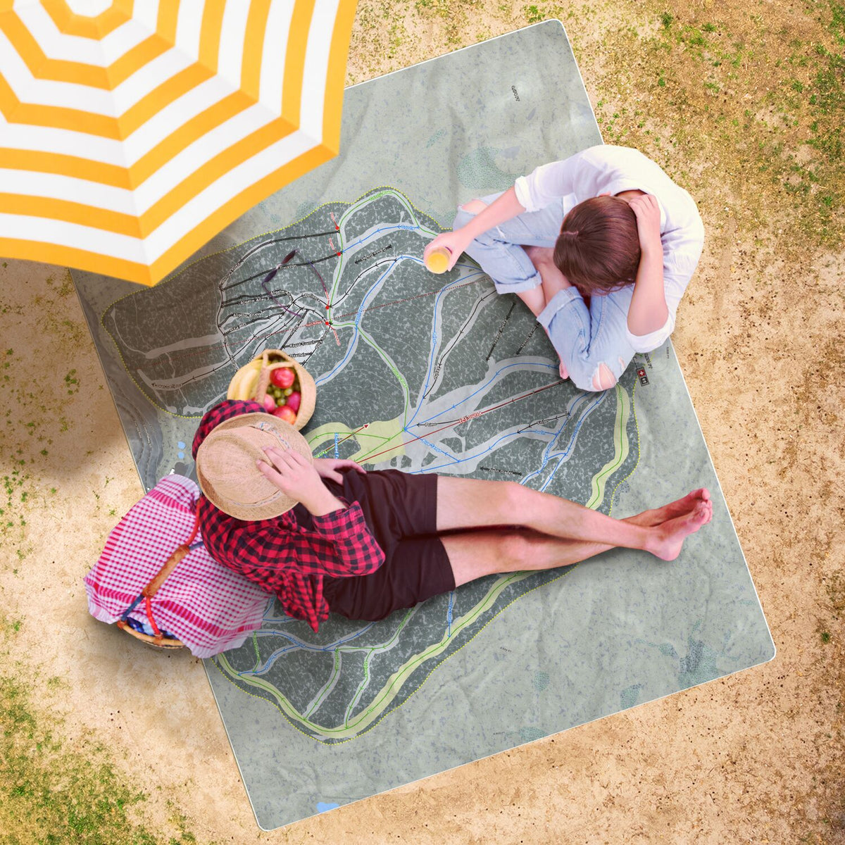 Sunlight, Colorado Ski Resort Map Printed Beach Towel - Powderaddicts