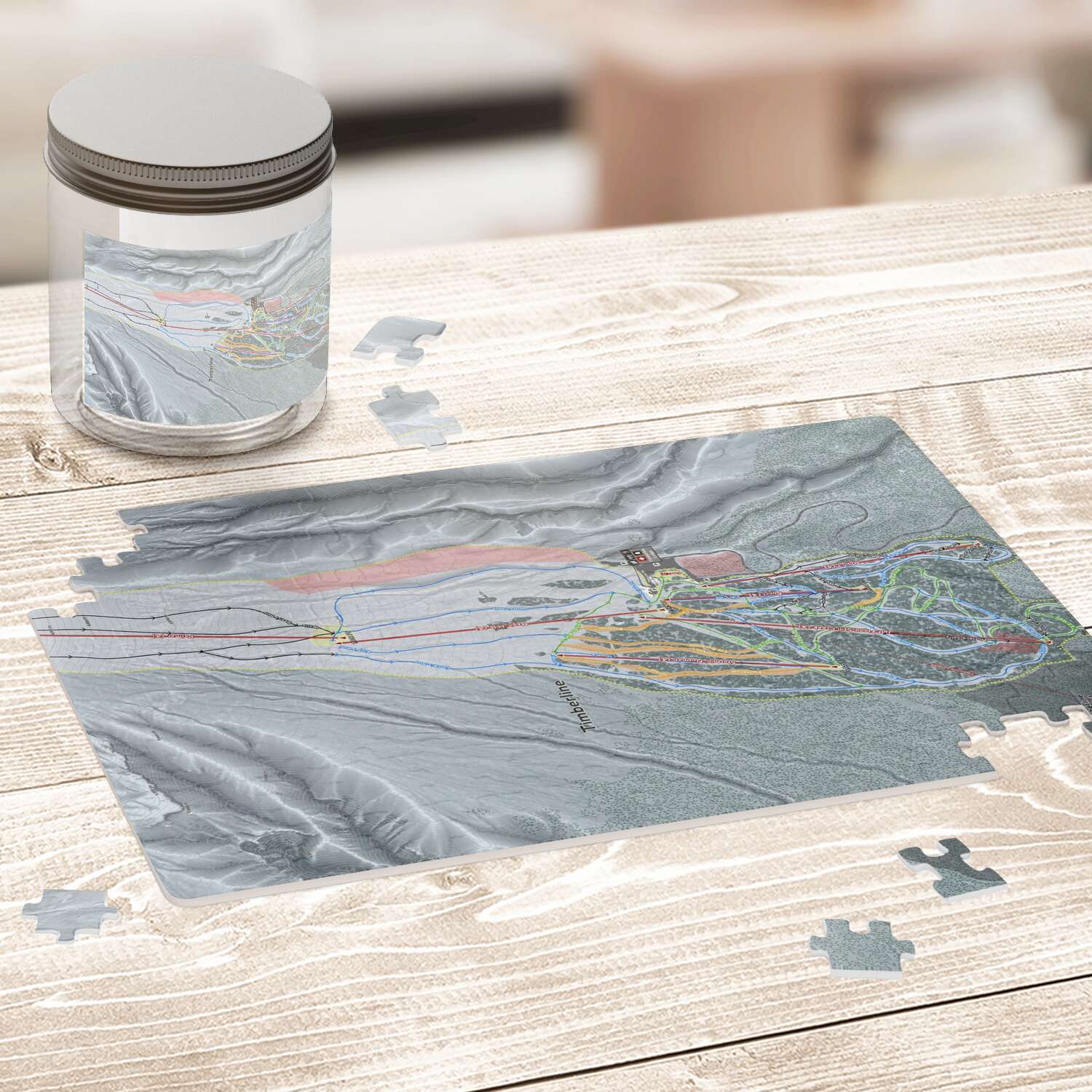 Timberline, Oregon Ski Trail Map Puzzle - Powderaddicts