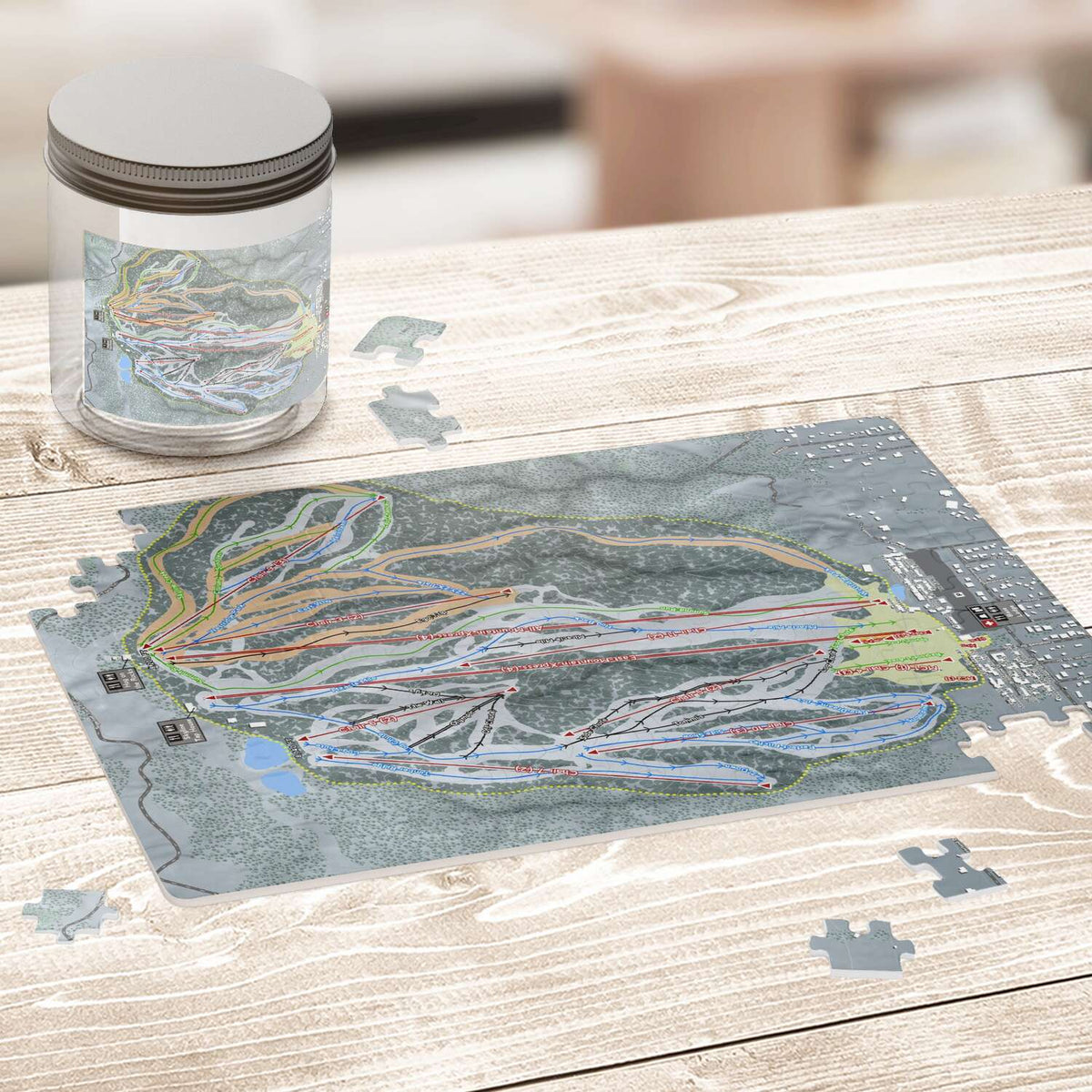 Snow Summit, California Ski Trail Map Puzzle - Powderaddicts