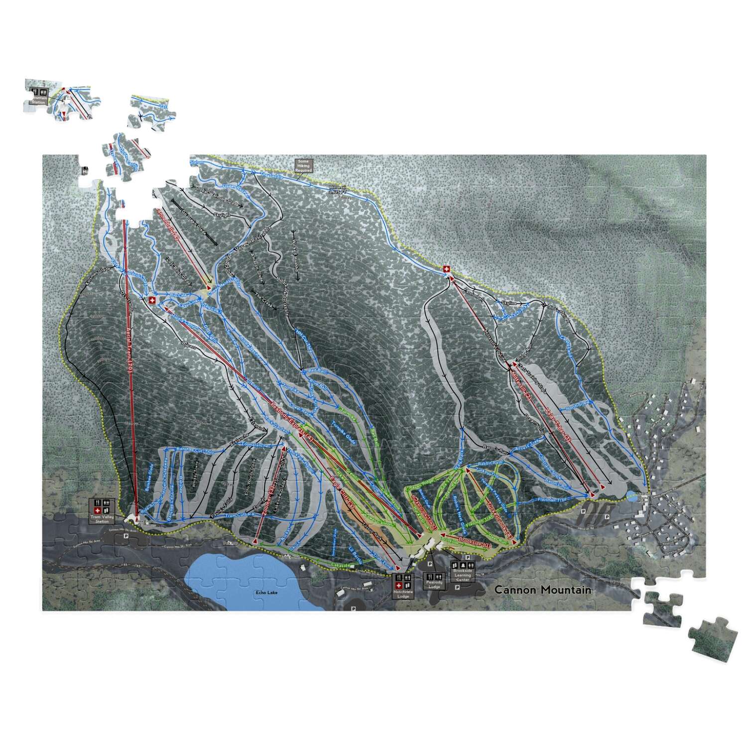 Cannon Mountain New Hampshire Ski Trail Map Puzzles - Powderaddicts