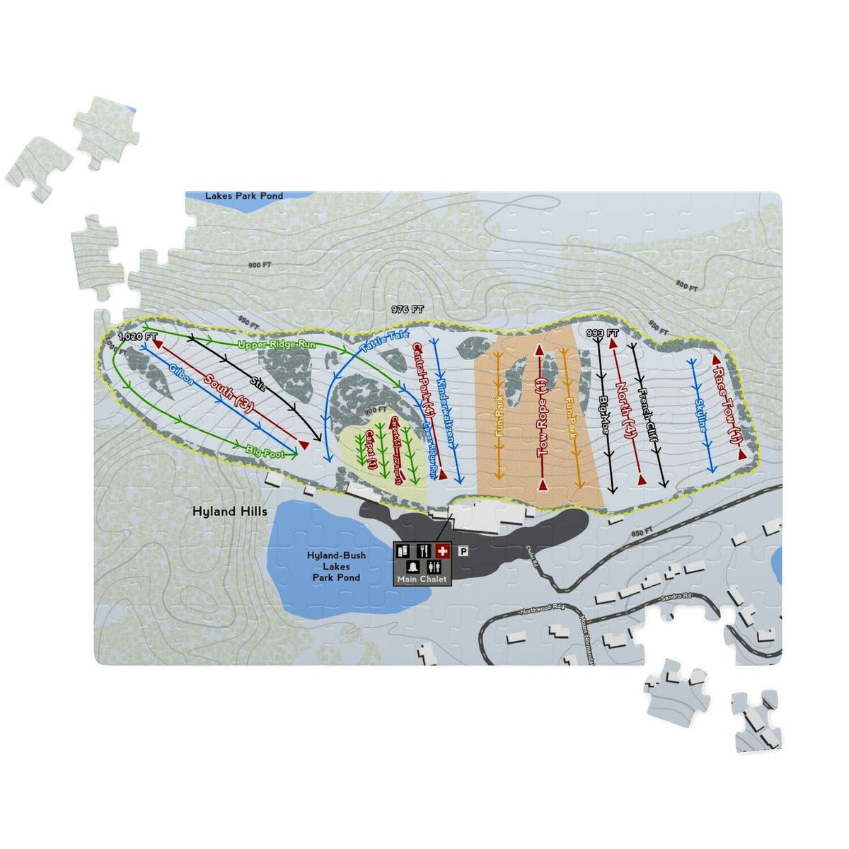 Hyland Hills Minnesota Ski Trail Map Puzzles - Powderaddicts