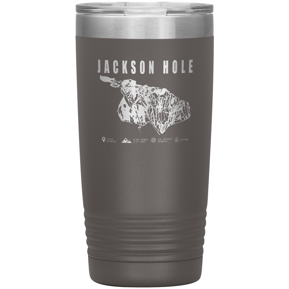 Jackson Hole Wyoming Ski Trail Map 20oz Tumbler - Powderaddicts