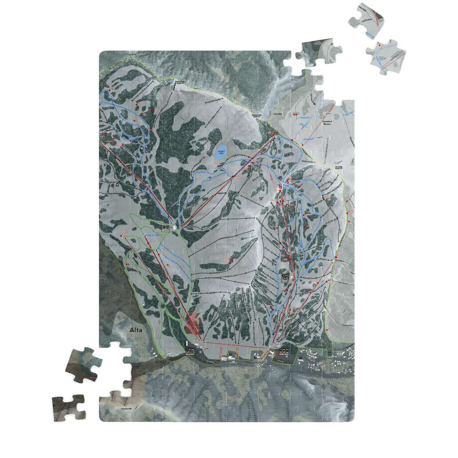 Alta, Utah Ski Trail Map Puzzle - Powderaddicts