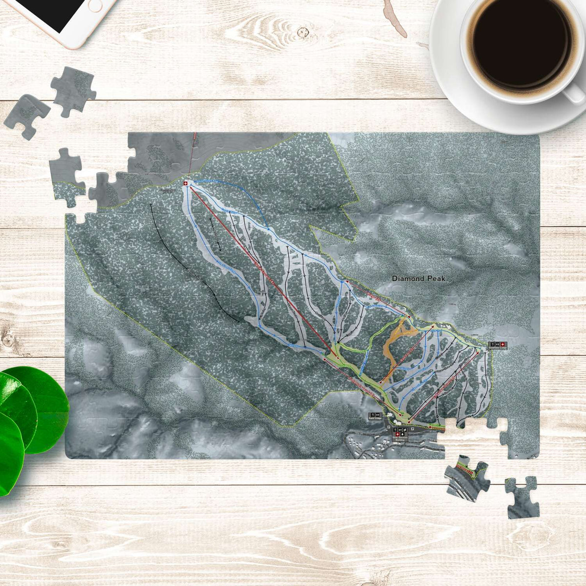 Diamond Peak Nevada Ski Trail Map Puzzle - Powderaddicts