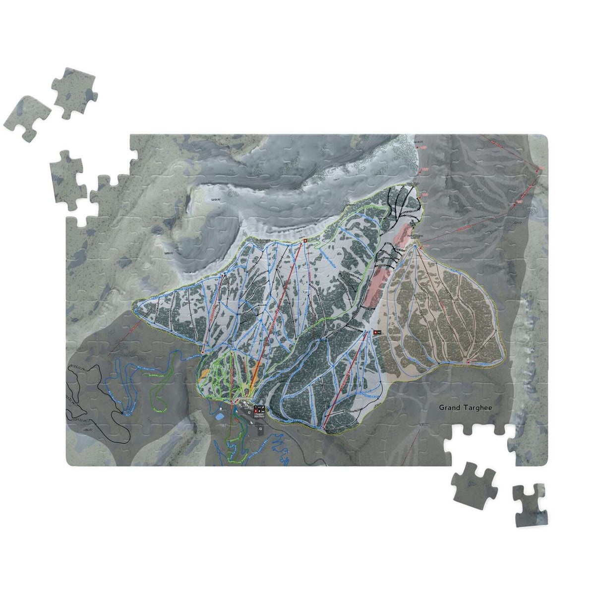 Grand Targhee Wyoming Ski Trail Map Puzzle - Powderaddicts
