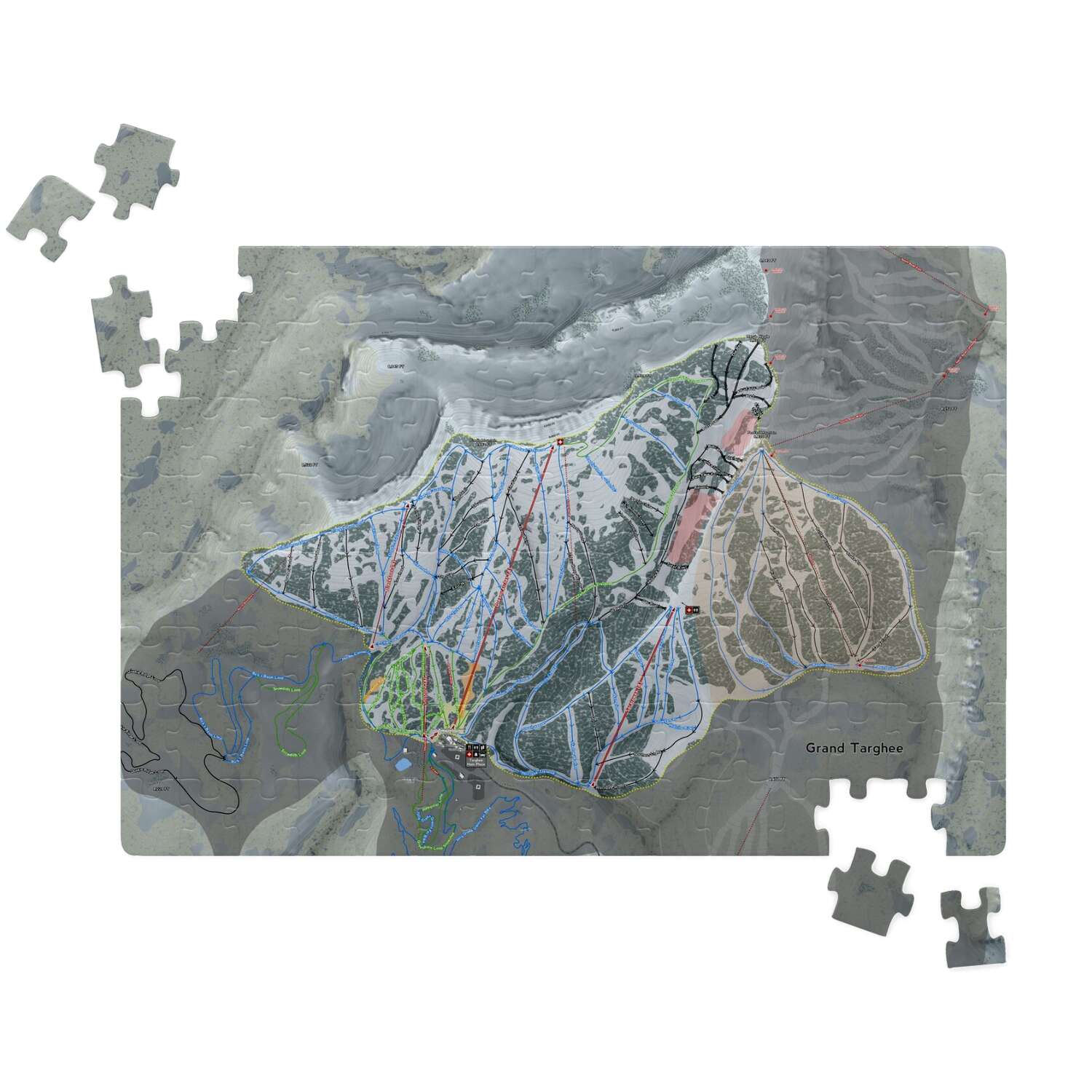 Grand Targhee Wyoming Ski Trail Map Puzzle - Powderaddicts