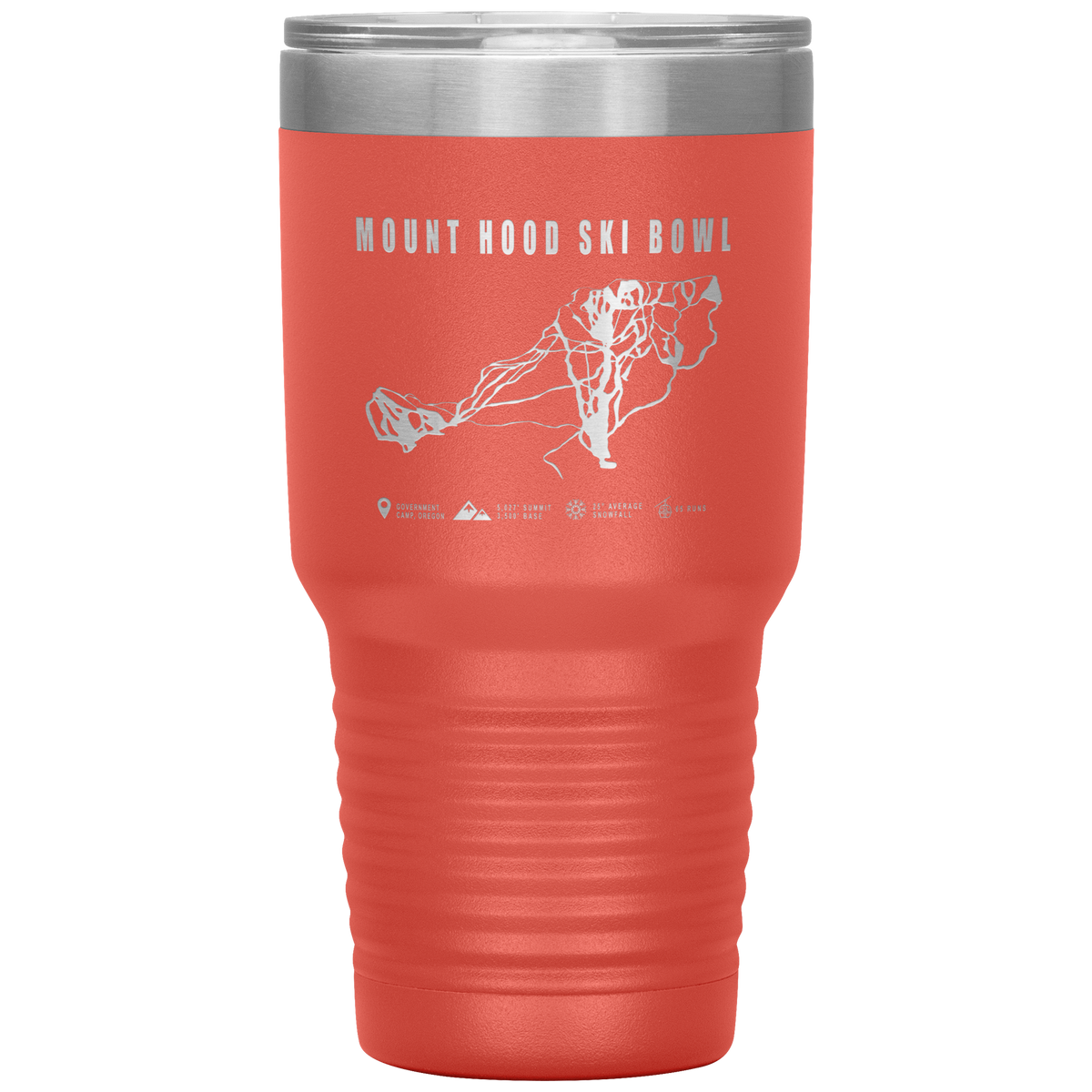 Mount Hood Ski Bowl, Oregon Ski Trail Map 30oz Tumbler - Powderaddicts