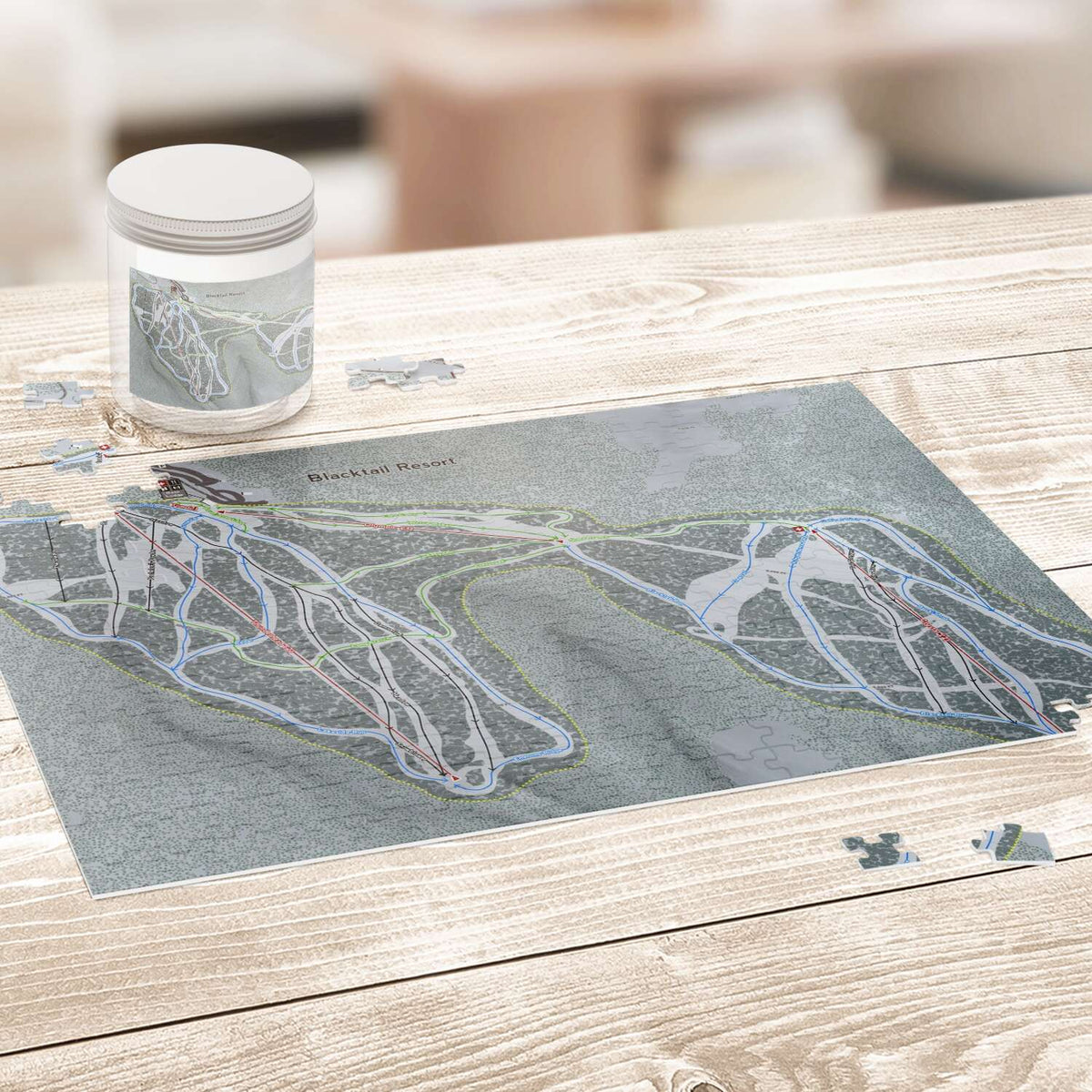Blacktail Montana Ski Trail Map Puzzle - Powderaddicts