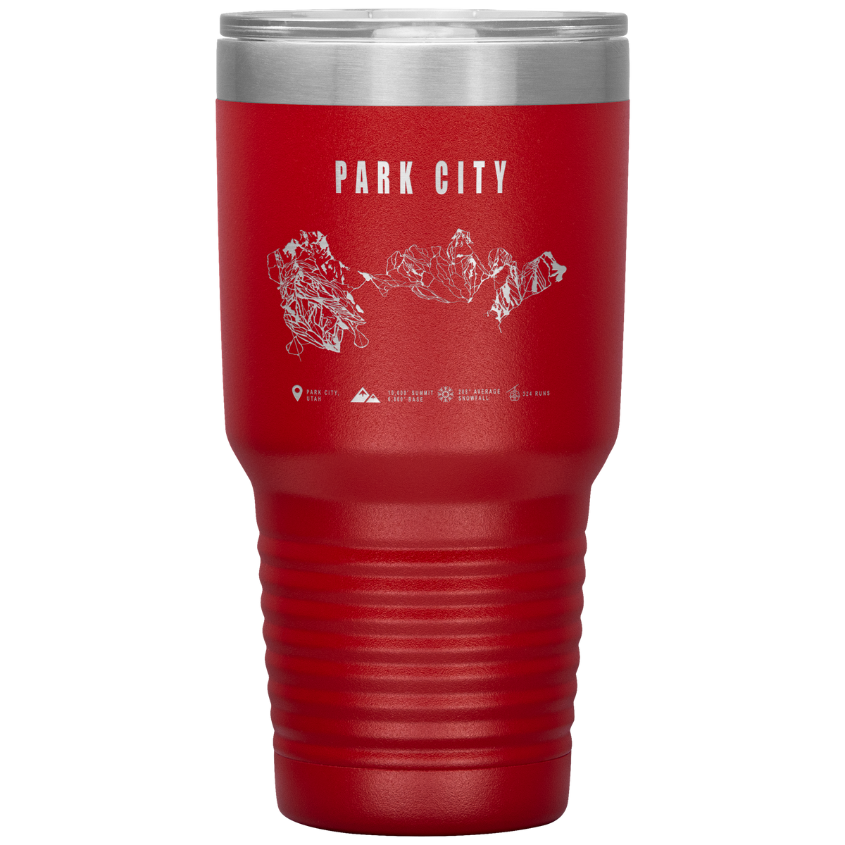 Park city,Utah Ski Trail Map 30oz Tumbler - Powderaddicts