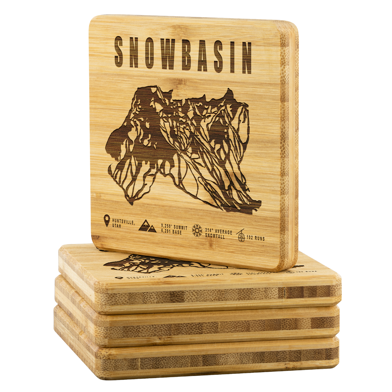 Snowbasin, Utah Ski Trail Map - Bamboo Coaster - Powderaddicts