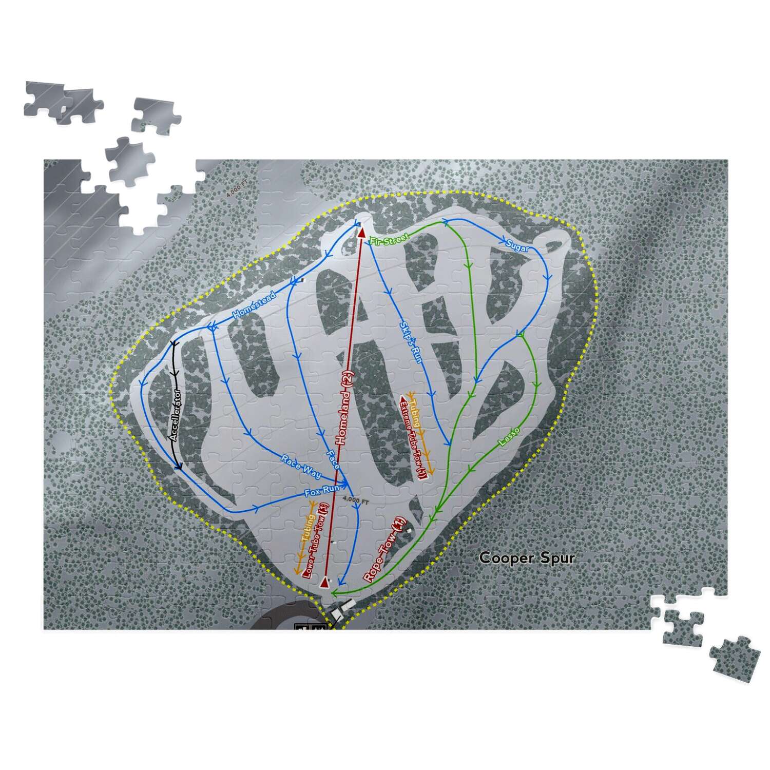 Cooper Spur Oregon Ski Trail Map Puzzle - Powderaddicts