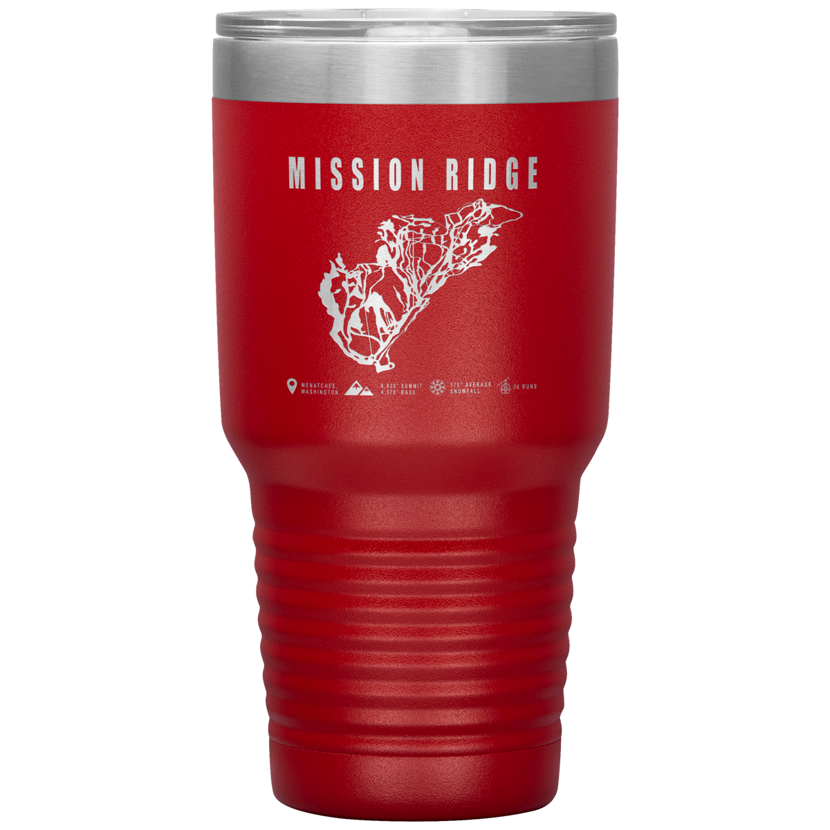 Mission Ridge, Washington Ski Trail Map 30oz Tumbler - Powderaddicts