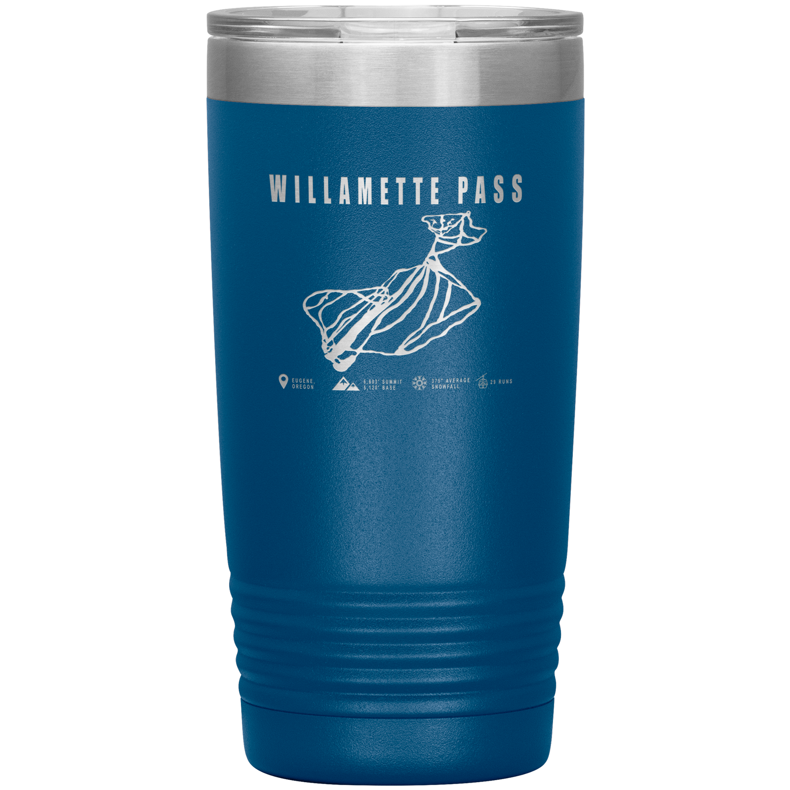 Willamette Pass, Oregon Ski Trail Map 20oz Tumbler - Powderaddicts