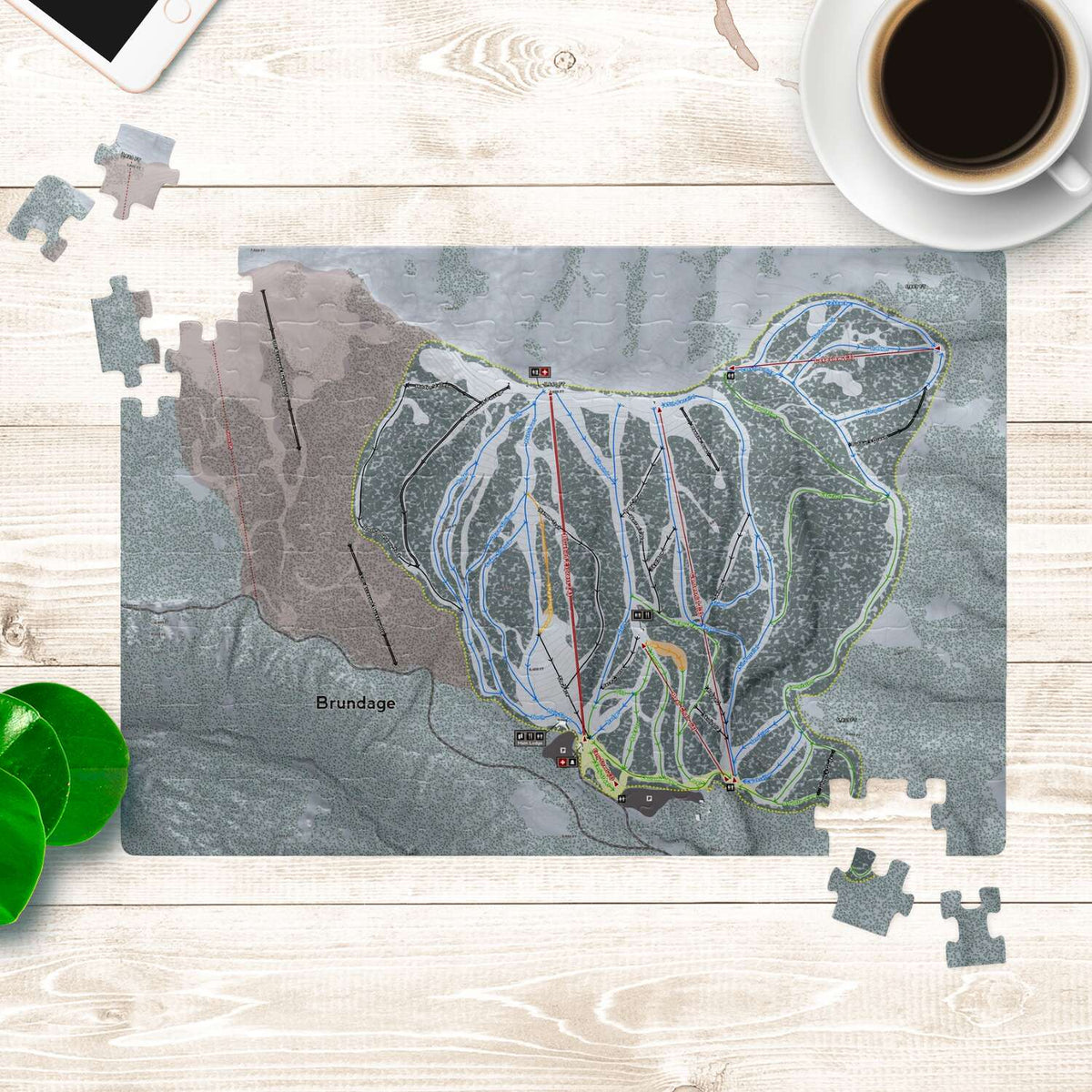 Brundage Idaho Ski Trail Map Puzzle - Powderaddicts