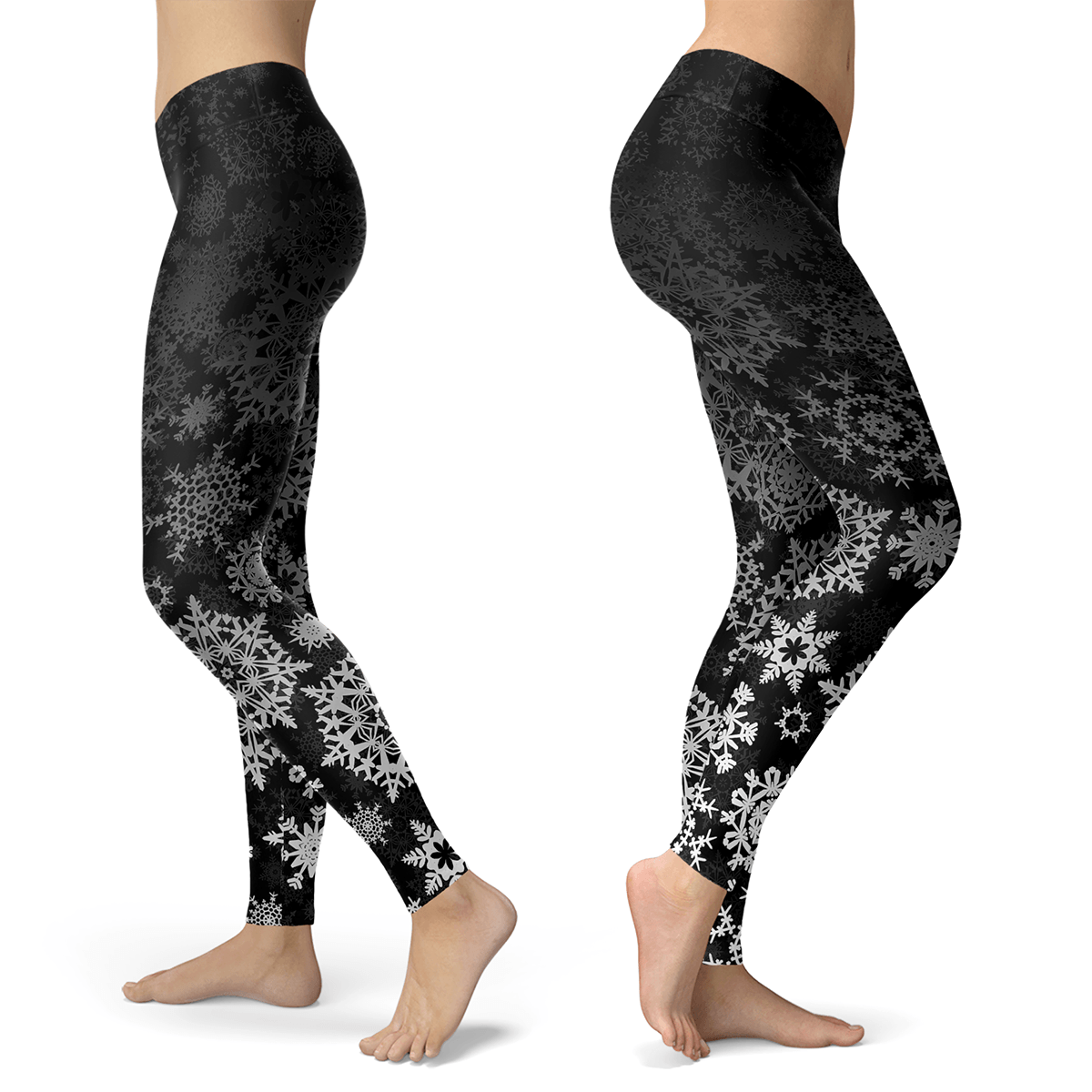 Black and Silver Snow Leggings - Powderaddicts