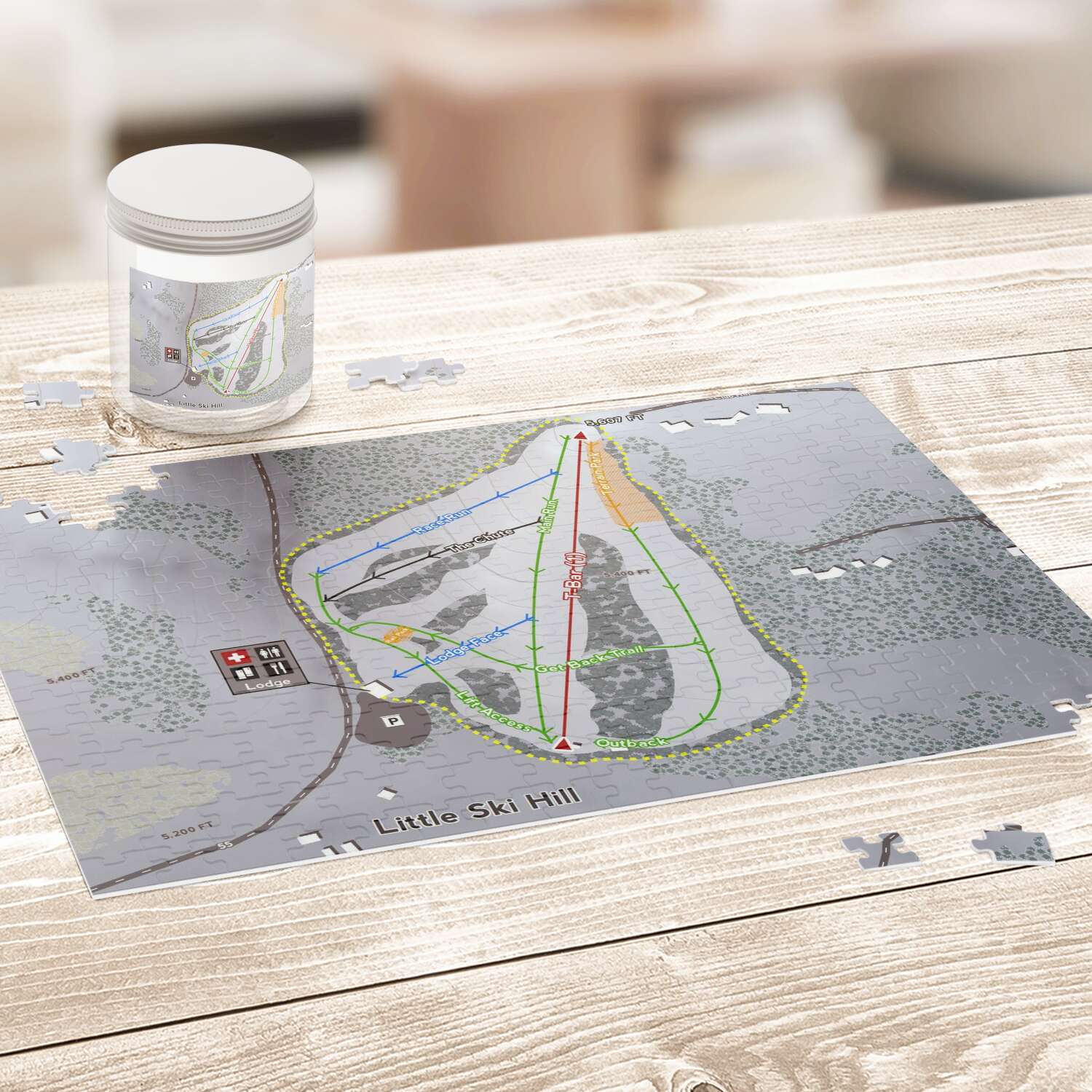 Little Ski Hill Idaho Ski Trail Map Puzzle - Powderaddicts