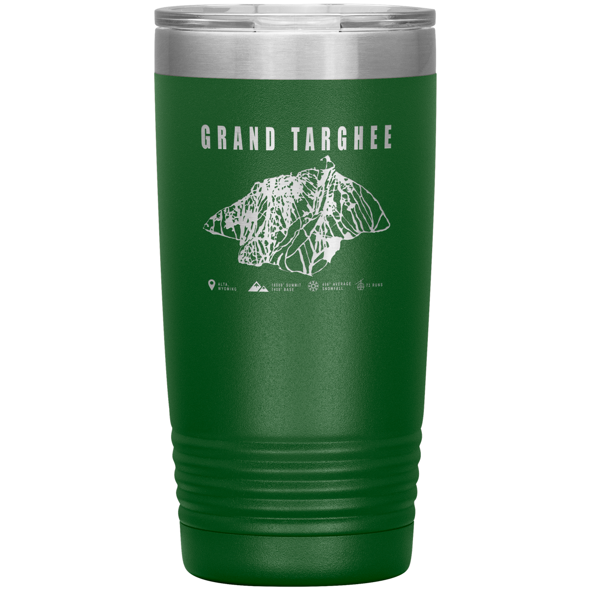 Grand Targhee Wyoming Ski Trail Map 20oz Tumbler - Powderaddicts