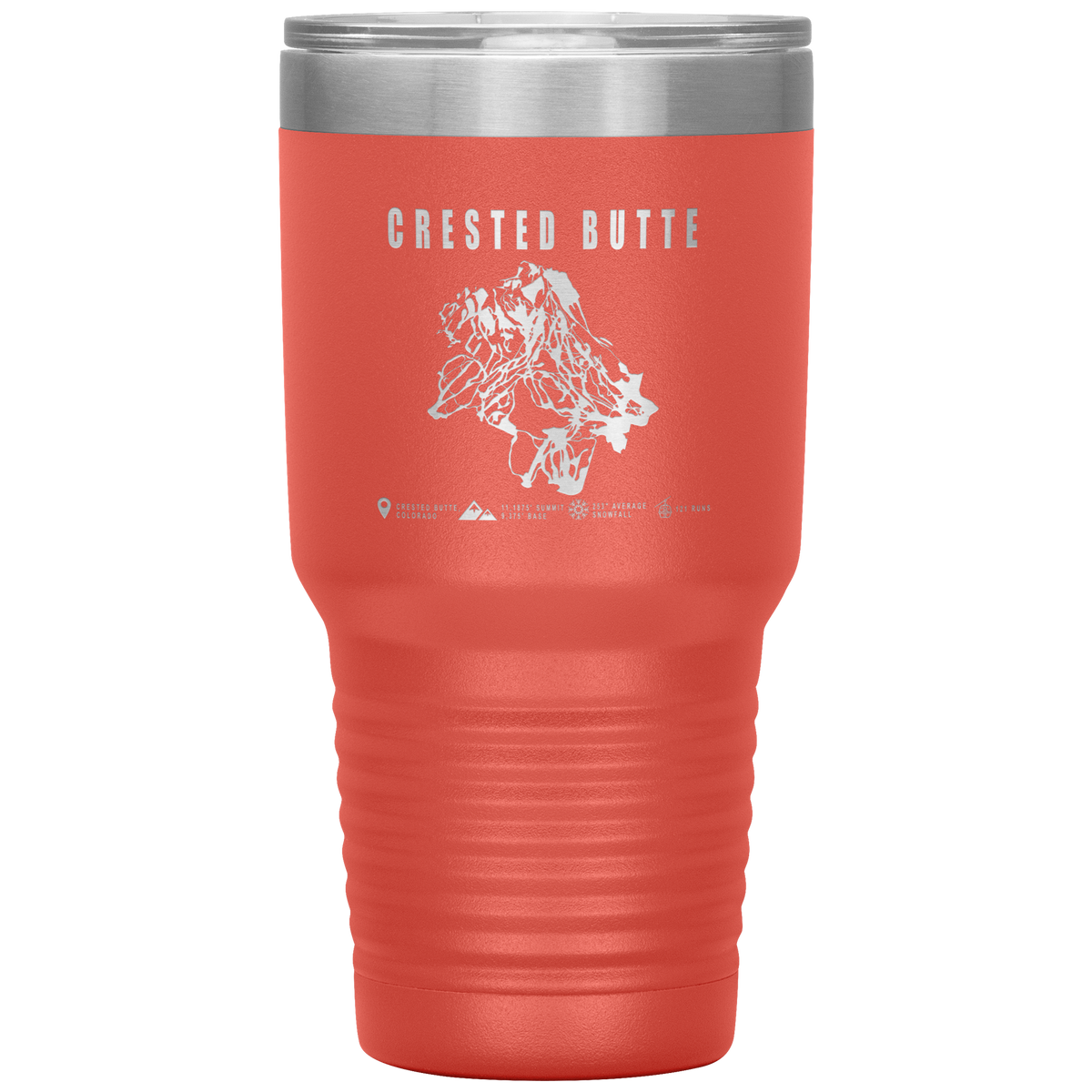 Crested Butte Colorado Ski Trail Map 30oz Tumbler - Powderaddicts