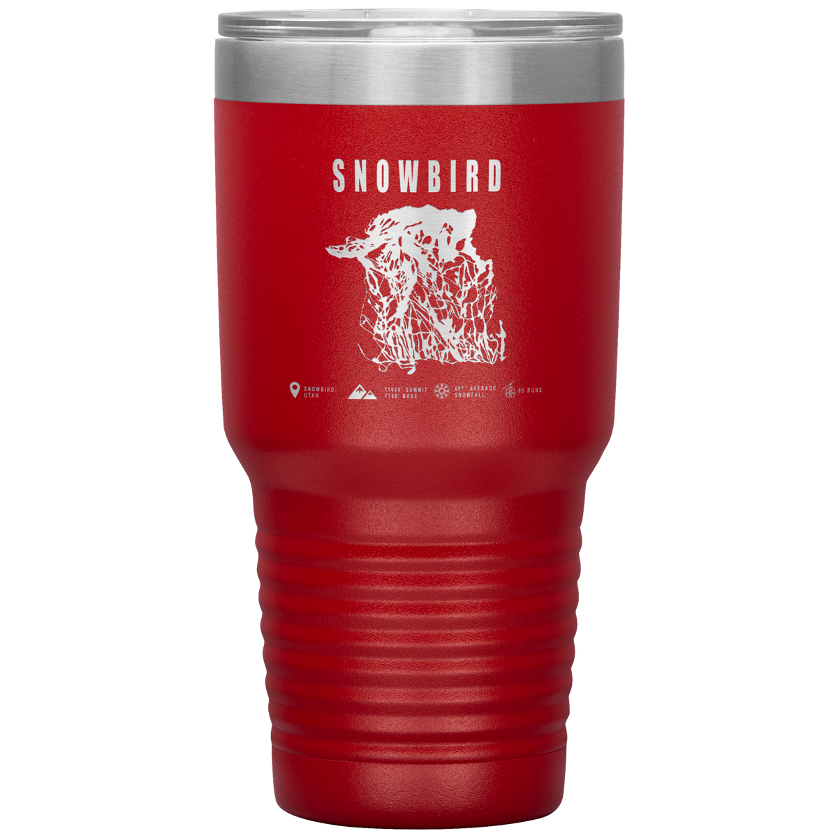 Snowbird,Utah Ski Trail Map 30oz Tumbler - Powderaddicts