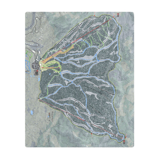 Powderhorn, Colorado Ski Resort Map Printed Beach Towel - Powderaddicts