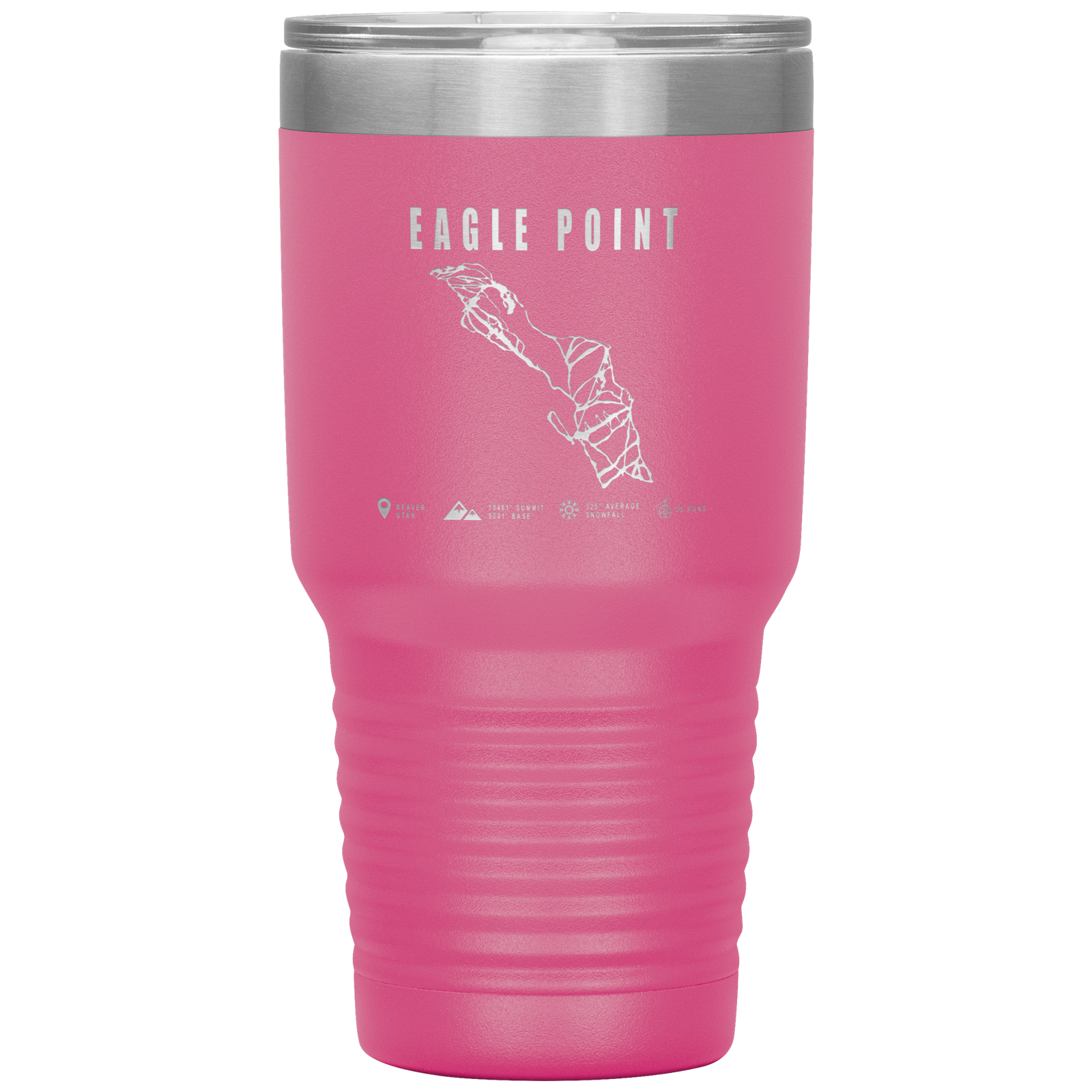 Eagle Point,Utah Ski Trail Map 30oz Tumbler - Powderaddicts