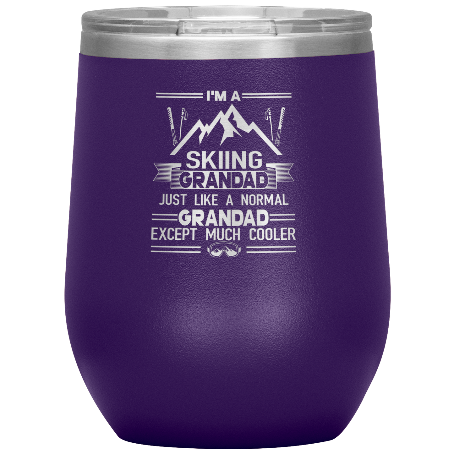 I'm A Skiing Grandad Wine 12oz Tumbler - Powderaddicts