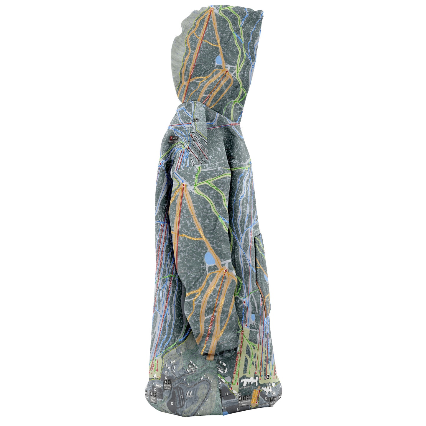 Mount Snow, Vermont Ski Trail Map - Snug Hoodie - Powderaddicts