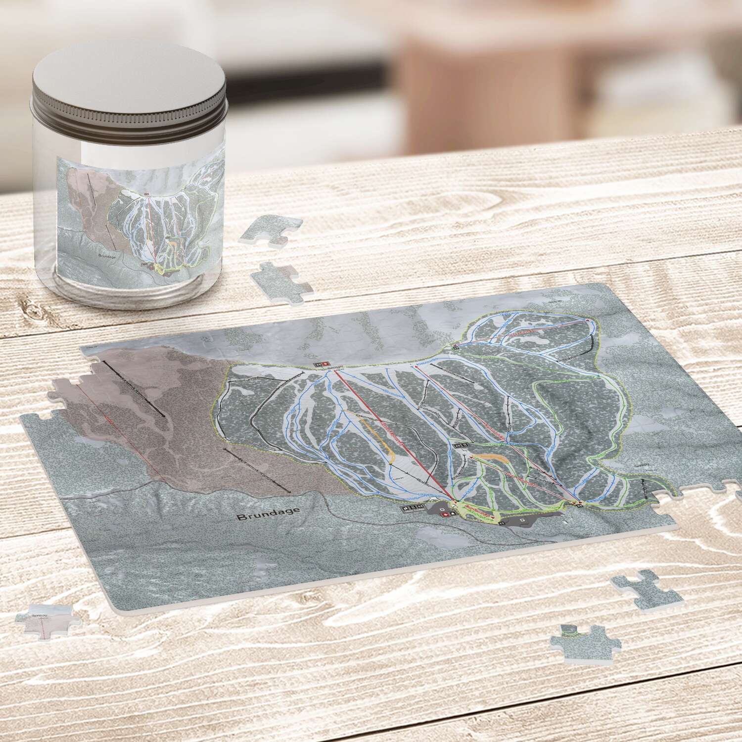 Brundage Idaho Ski Trail Map Puzzle - Powderaddicts