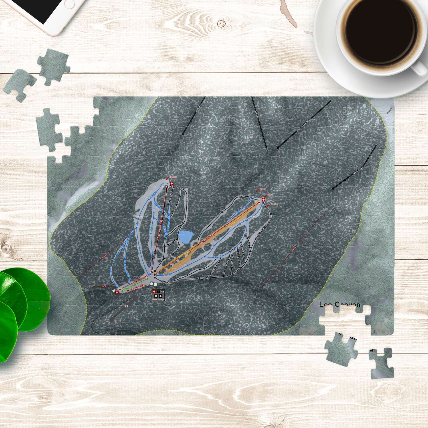 Lee Canyon Nevada Ski Trail Map Puzzle - Powderaddicts