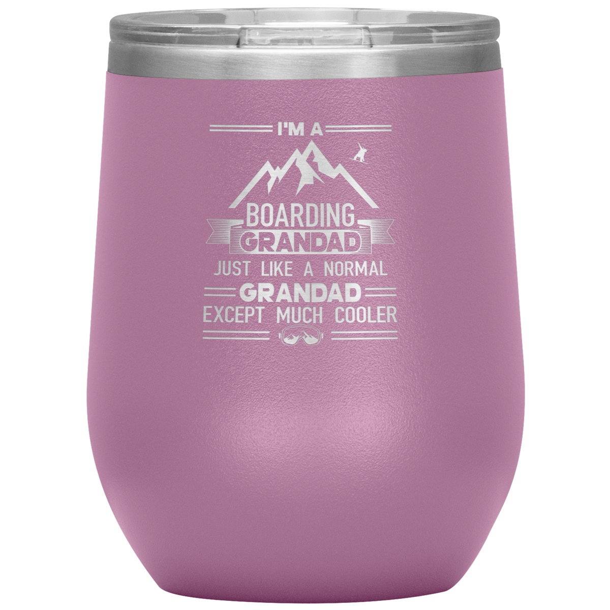 I'm A Boarding Grandad Wine 12oz Tumbler - Powderaddicts
