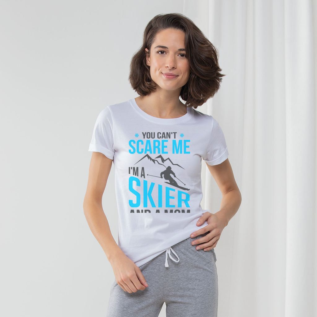 YOU CAN&#39;T SCARE ME I&#39;M A SKIER AND A MOM PAJAMA SET - Powderaddicts