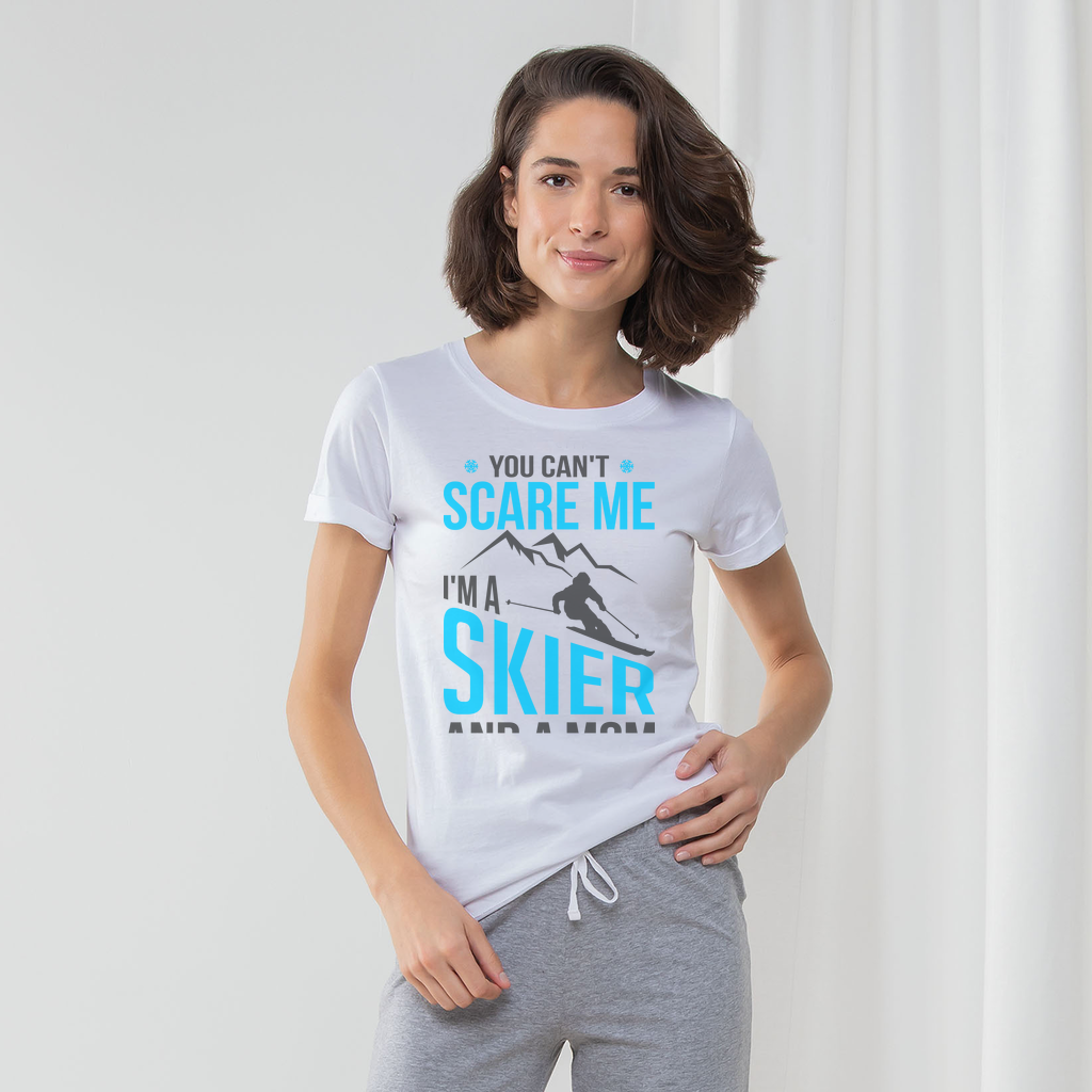 YOU CAN'T SCARE ME I'M A SKIER AND A MOM PAJAMA SET - Powderaddicts