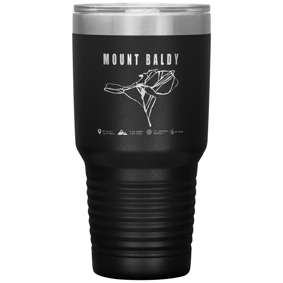 Mount Baldy, California Ski Trail Map 30oz Tumbler