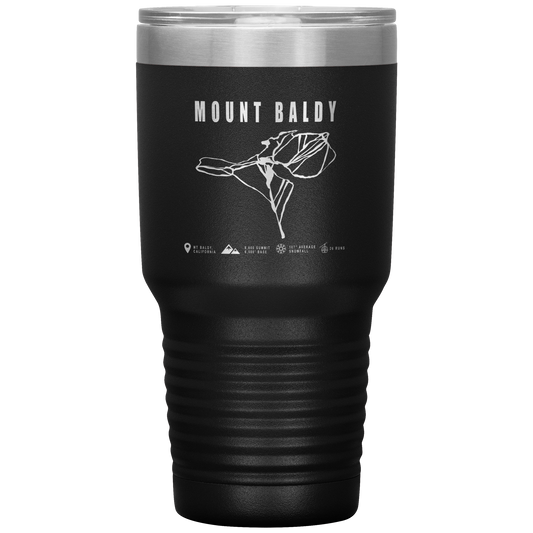 Mount Baldy, California Ski Trail Map 30oz Tumbler - Powderaddicts