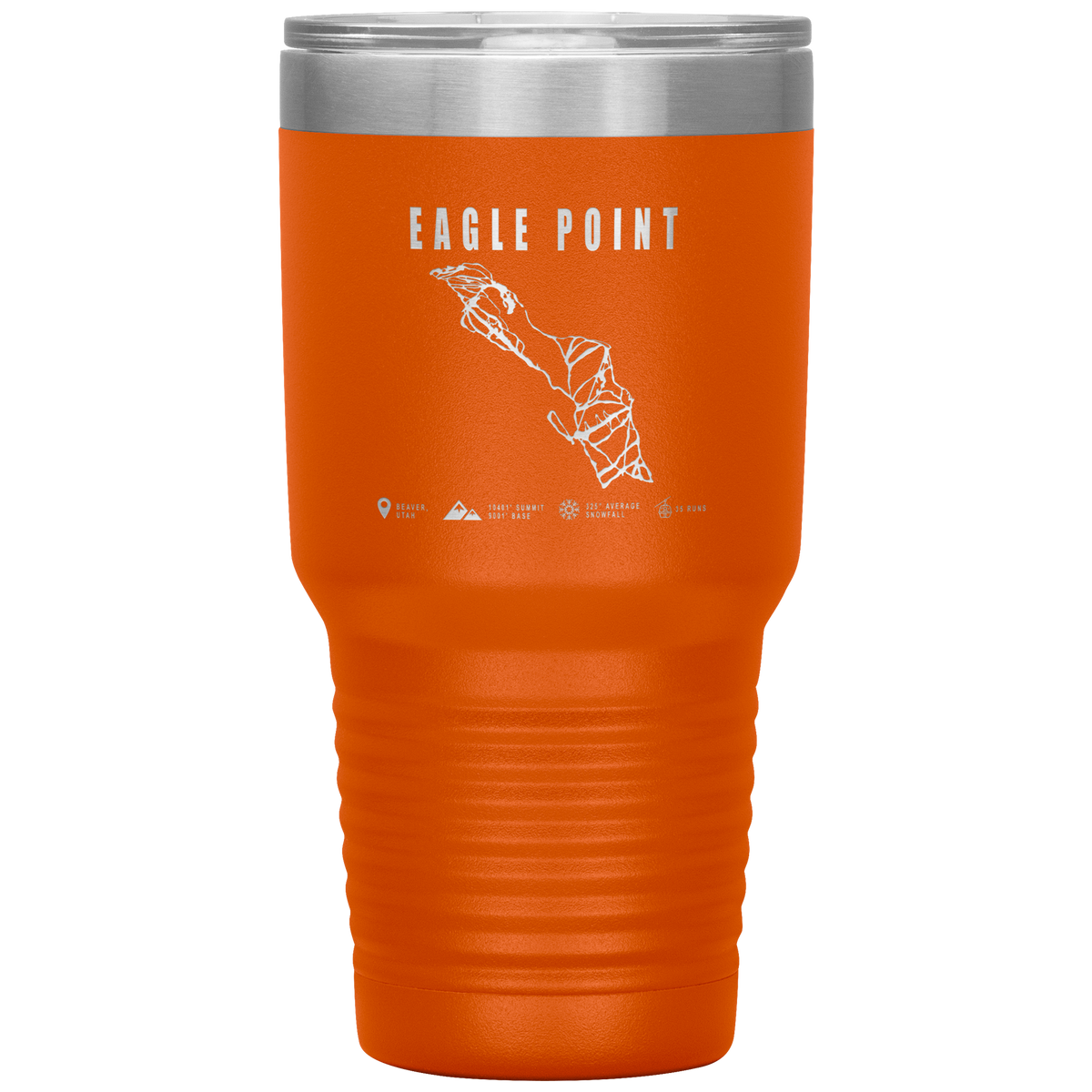 Eagle Point,Utah Ski Trail Map 30oz Tumbler - Powderaddicts