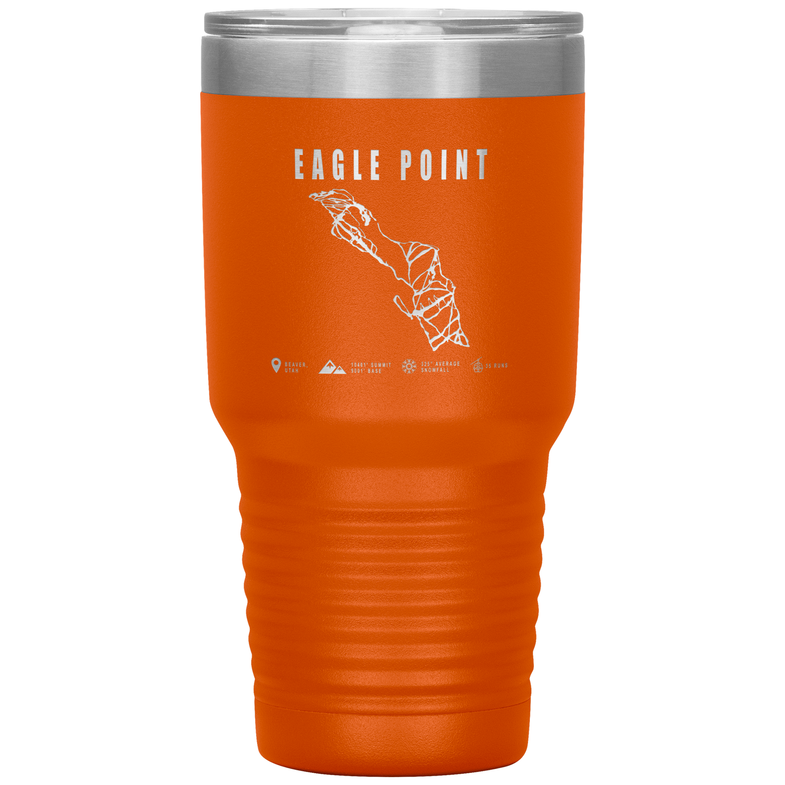 Eagle Point,Utah Ski Trail Map 30oz Tumbler - Powderaddicts