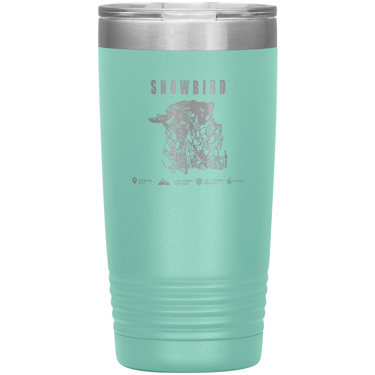 Snowbird,Utah Ski Trail Map 20oz Tumbler - Powderaddicts