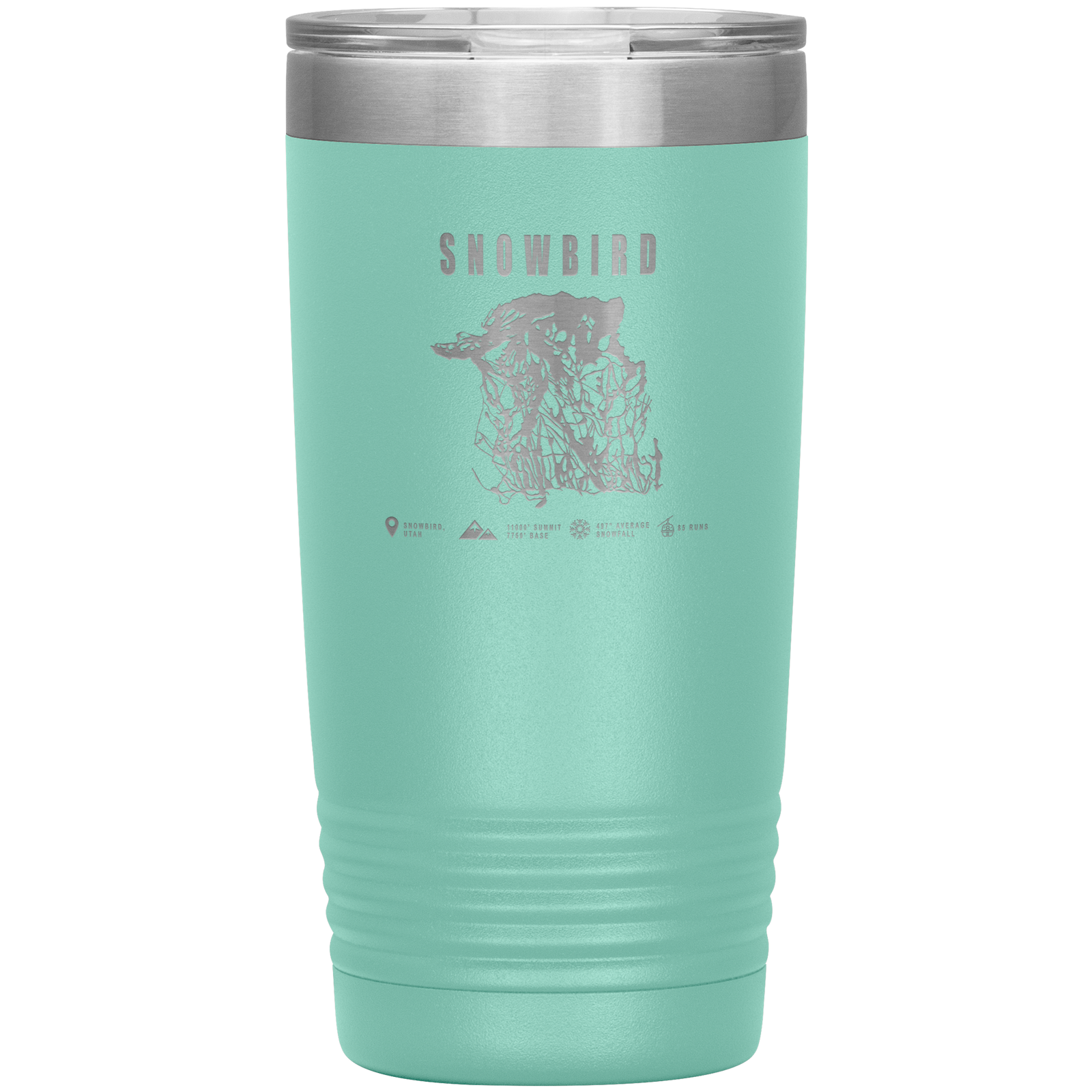 Snowbird,Utah Ski Trail Map 20oz Tumbler - Powderaddicts