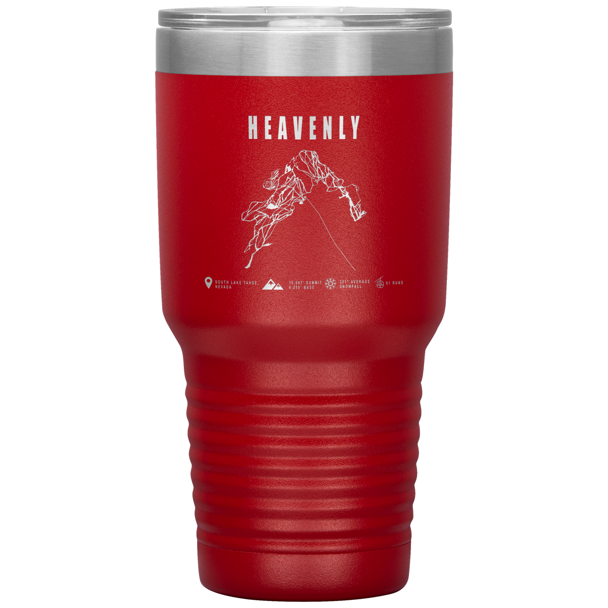 Heavenly, Nevada Ski Trail Map 30oz Tumbler - Powderaddicts