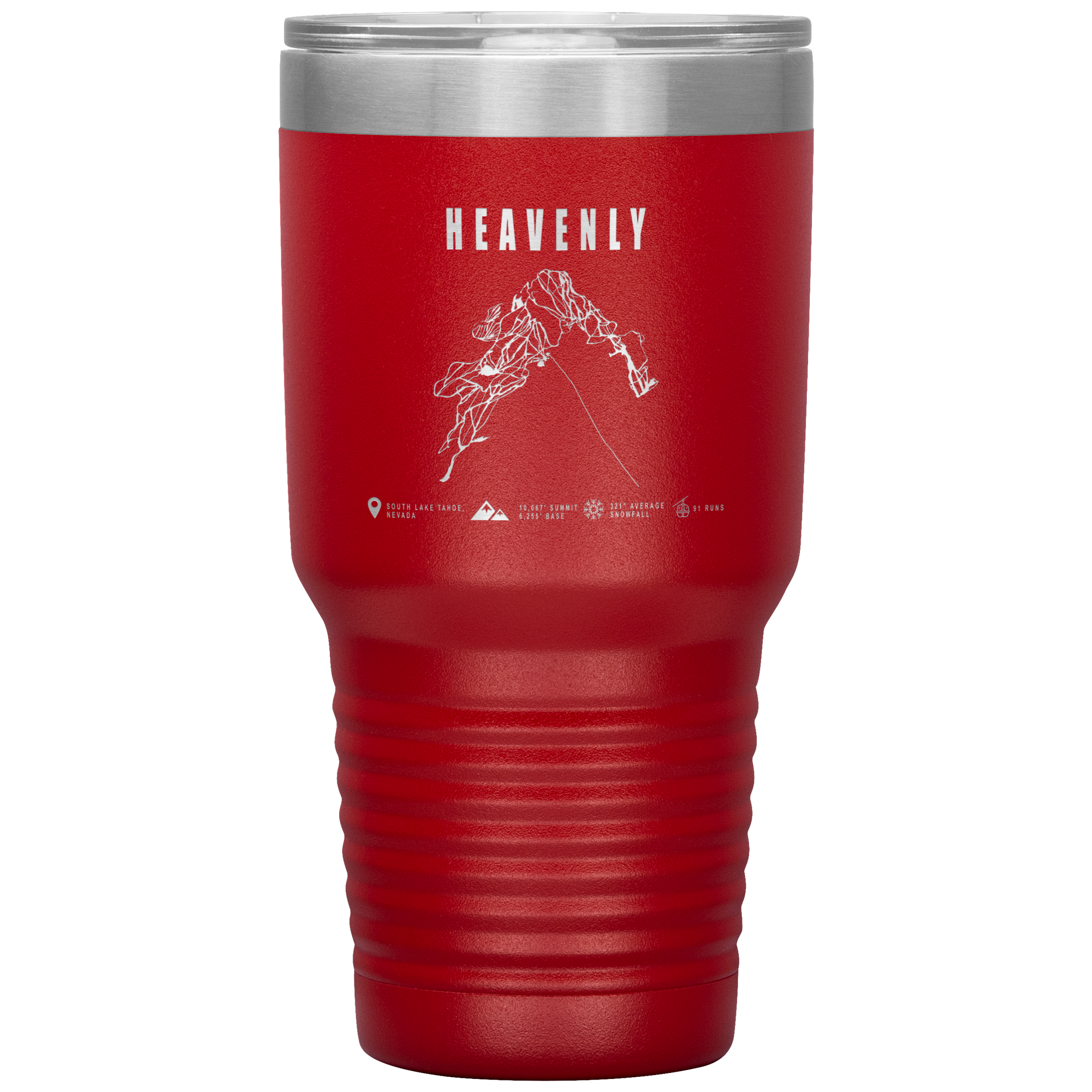 Heavenly, Nevada Ski Trail Map 30oz Tumbler - Powderaddicts