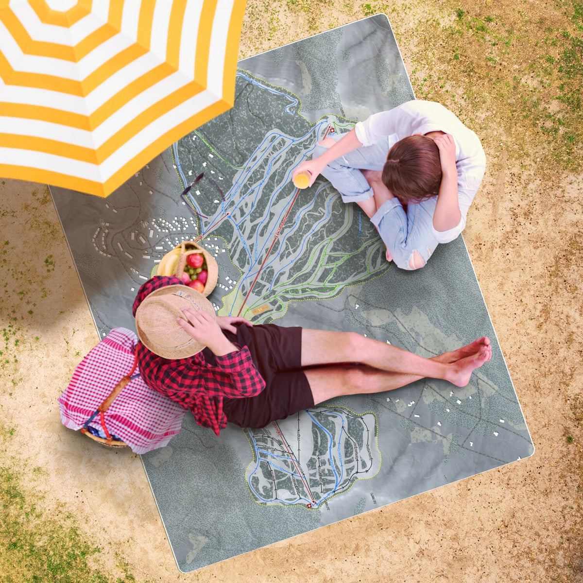 Granby Ranch, Colorado Ski Resort Map Printed Beach Towel - Powderaddicts