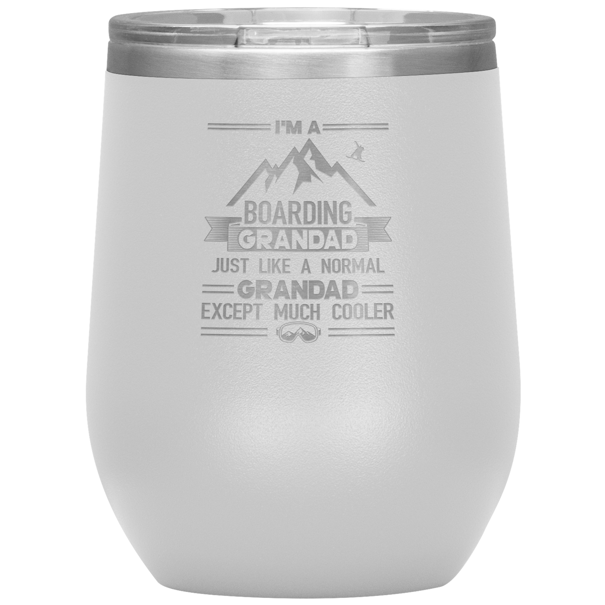 I'm A Boarding Grandad Wine 12oz Tumbler - Powderaddicts