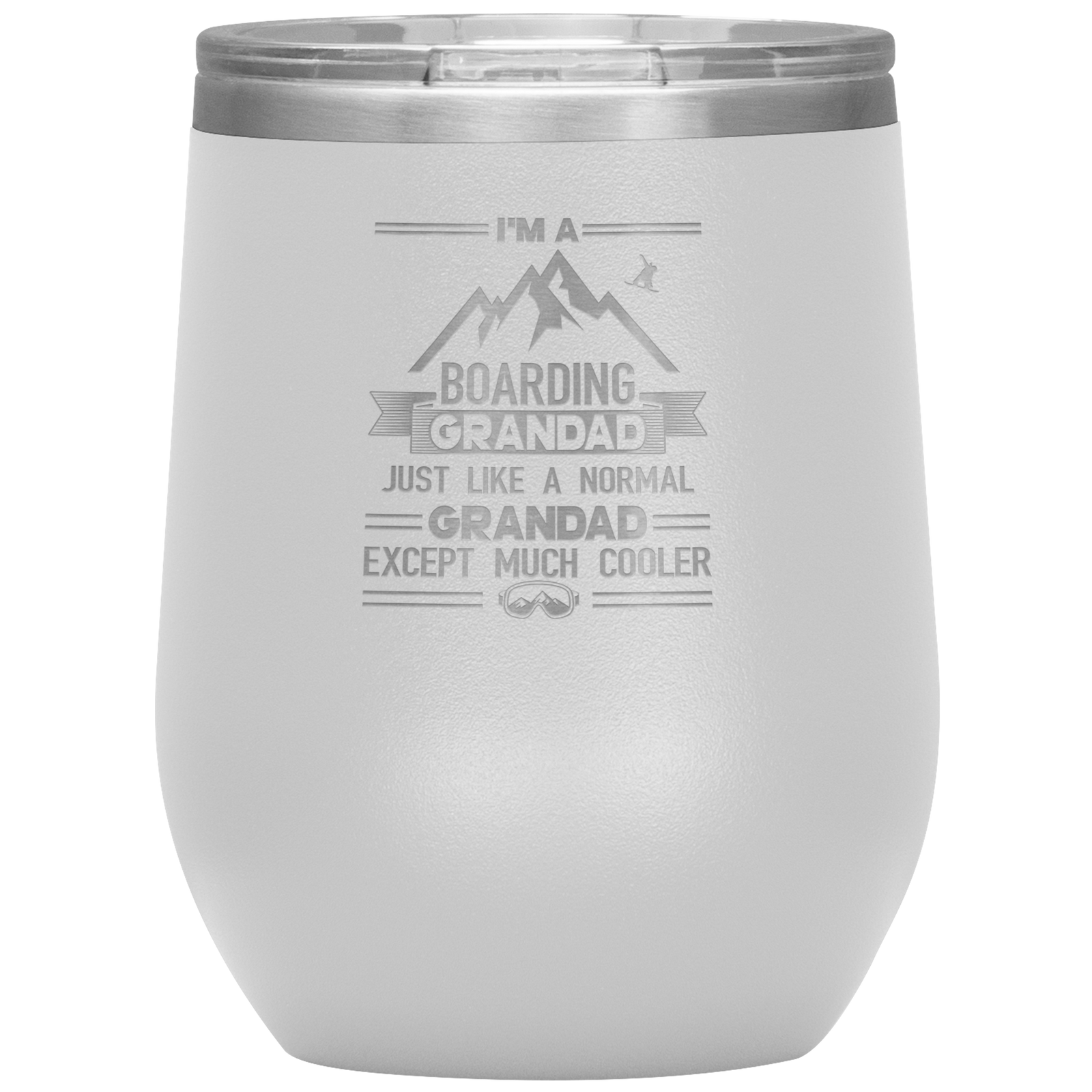 I'm A Boarding Grandad Wine 12oz Tumbler - Powderaddicts