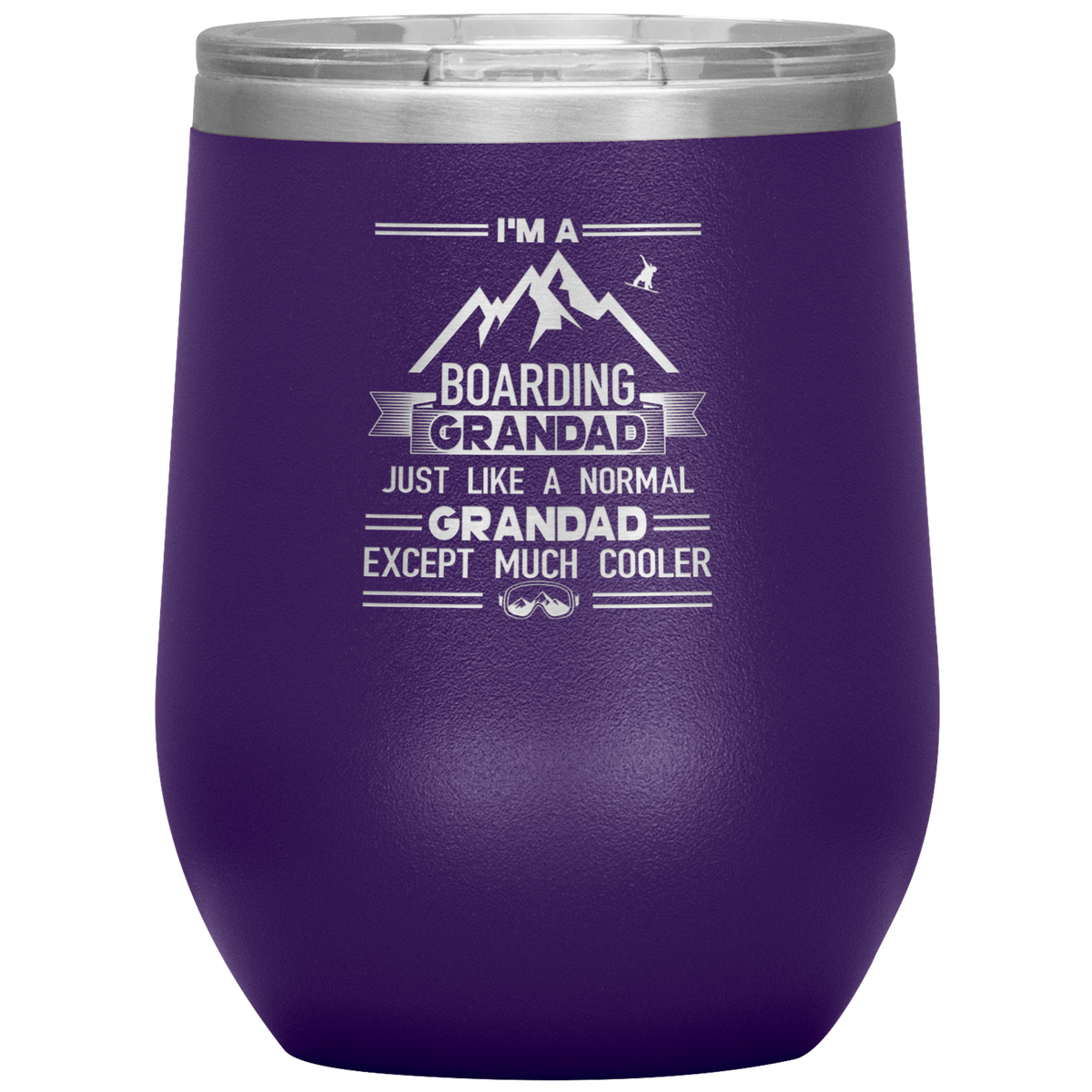 I'm A Boarding Grandad Wine 12oz Tumbler - Powderaddicts
