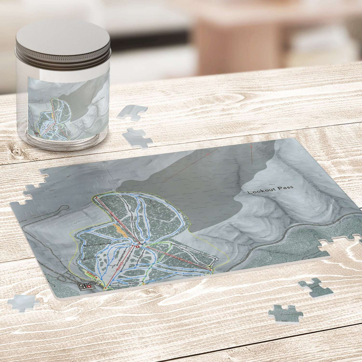 Look out Pass Idaho Ski Trail Map Puzzle - Powderaddicts