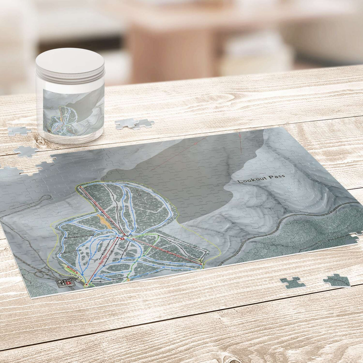 Look out Pass Idaho Ski Trail Map Puzzle - Powderaddicts