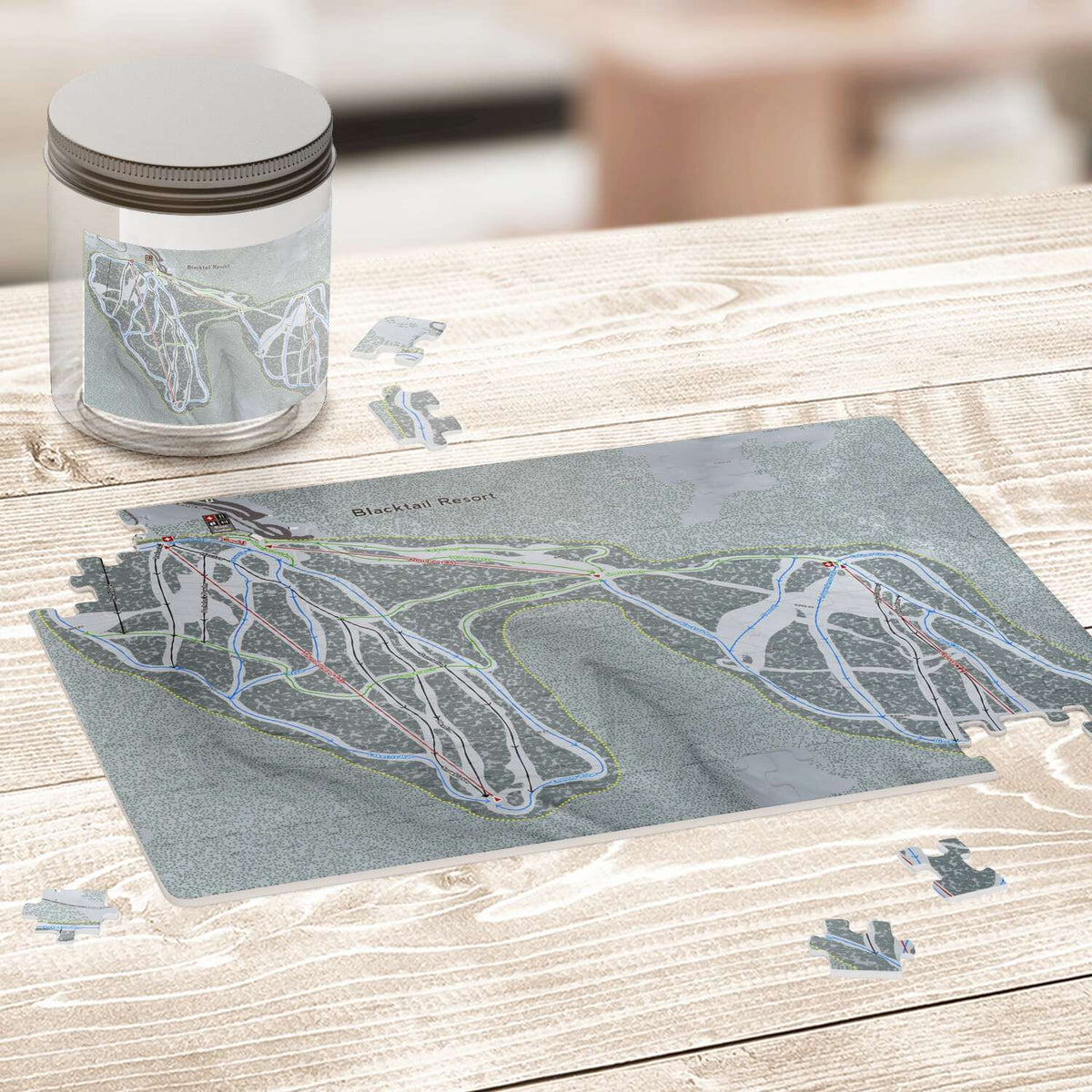 Blacktail Montana Ski Trail Map Puzzle - Powderaddicts