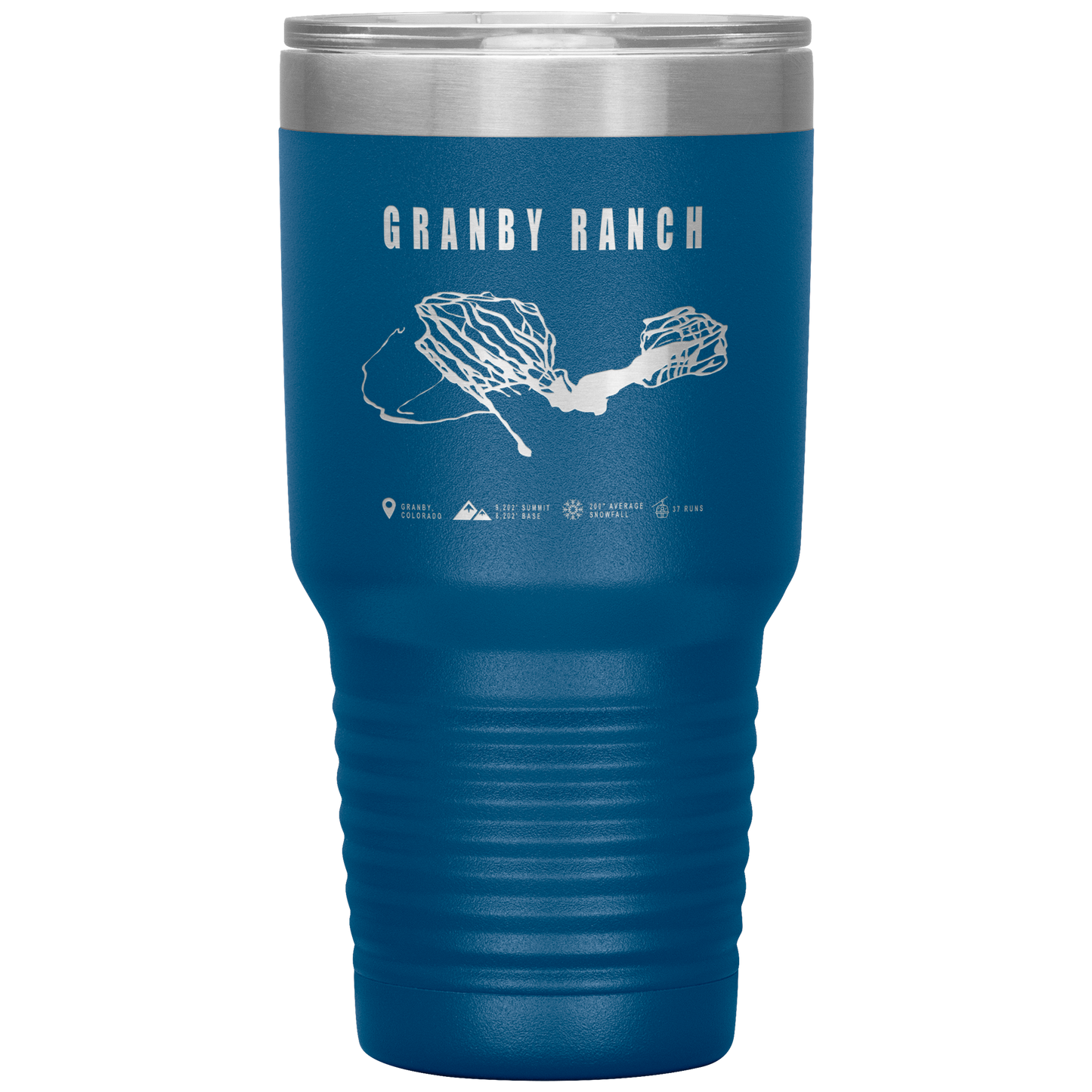 Granby Ranch Colorado Ski Trail Map 30oz Tumbler - Powderaddicts