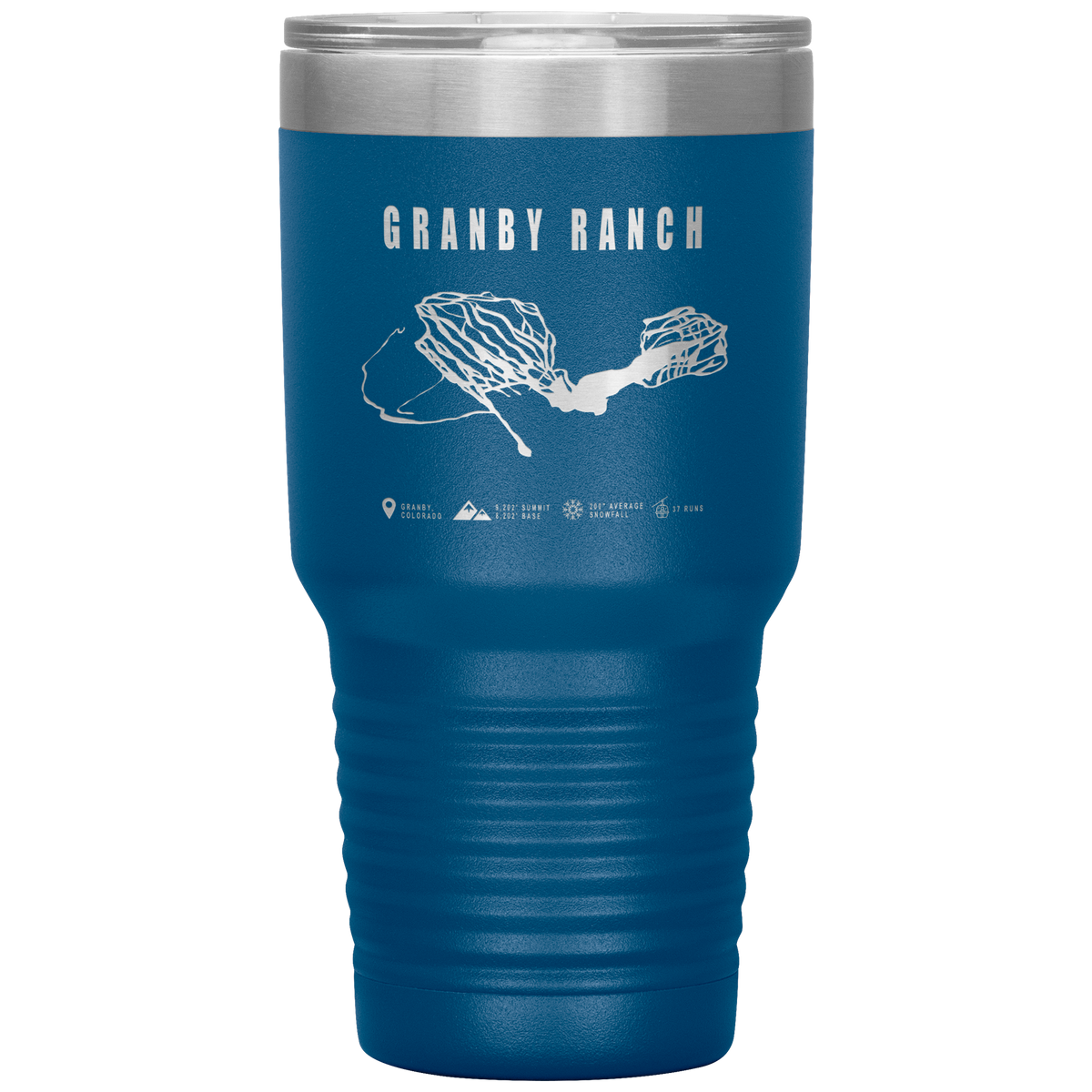 Granby Ranch Colorado Ski Trail Map 30oz Tumbler - Powderaddicts