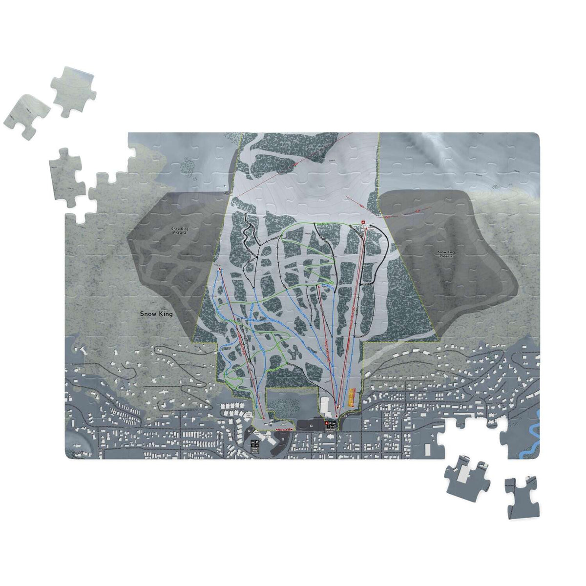 Snow King Wyoming Ski Trail Map Puzzle - Powderaddicts